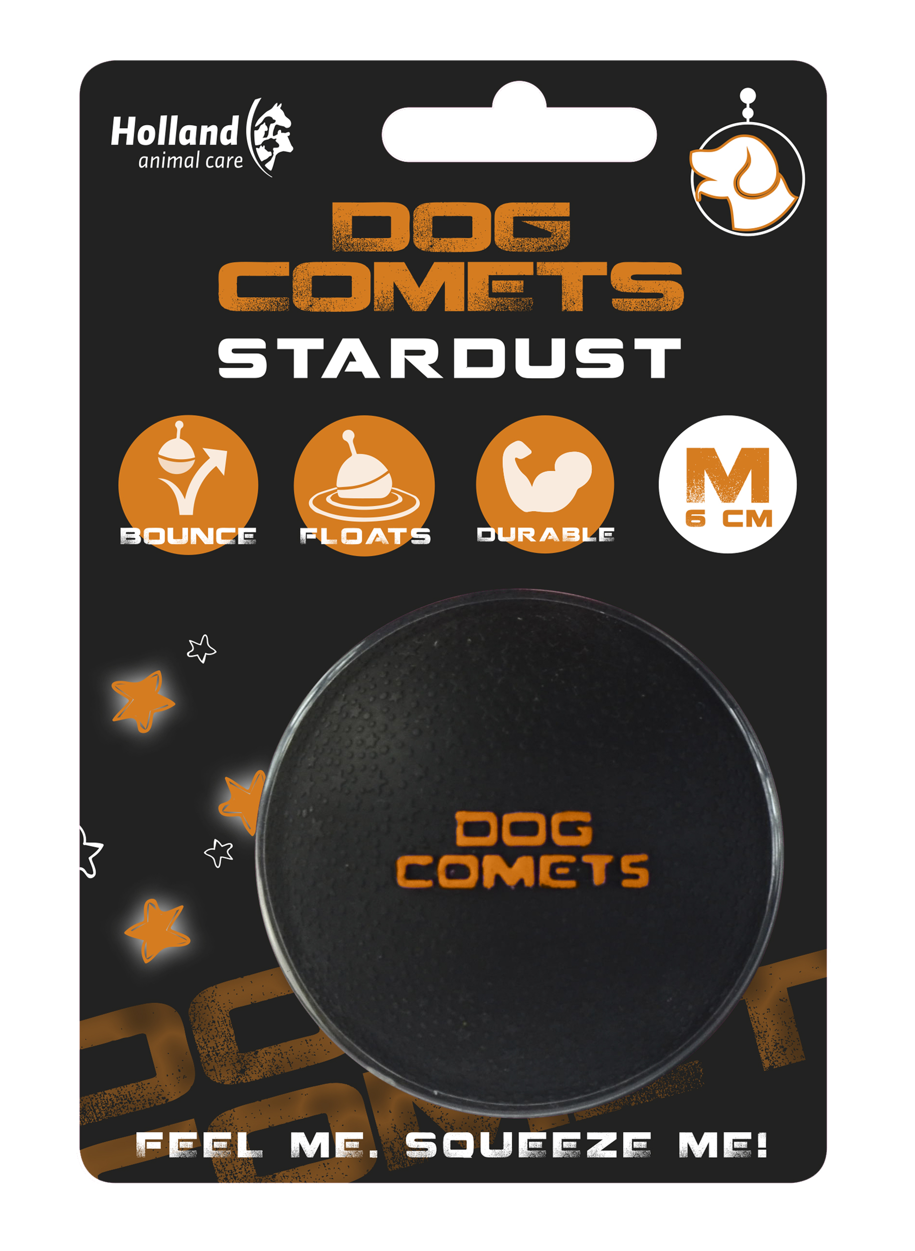 HAC Dog Comets labda fekete/narancs 6cm (COME011)